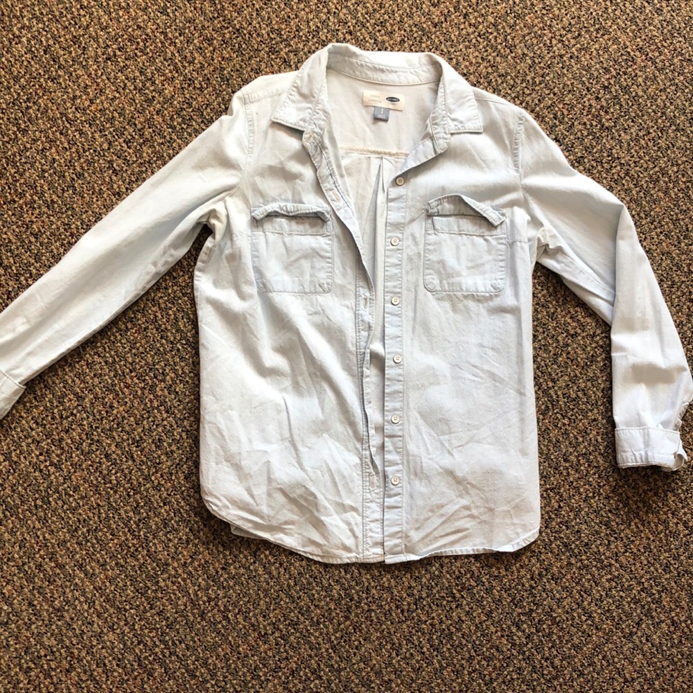 Thin jean button-up long sleeve